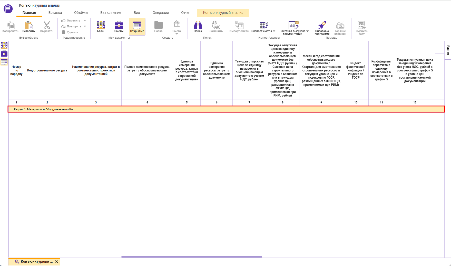 Сметный офис. Раздел в конъюнктурном анализе